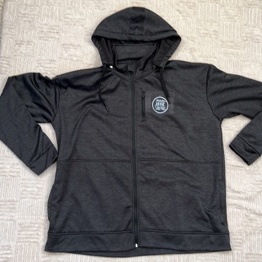Long sleeve full zipper hoodie, removable hood, zippered pockets, NWOT